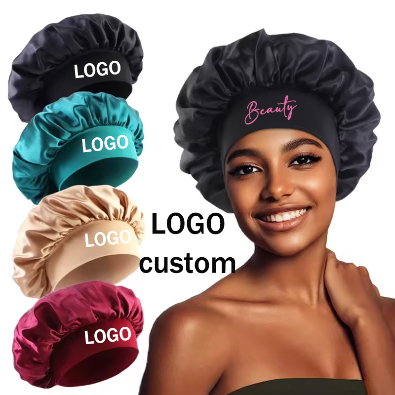 Hair Care Logo - قبعة حريرية للعناية بالشعر مع شعار