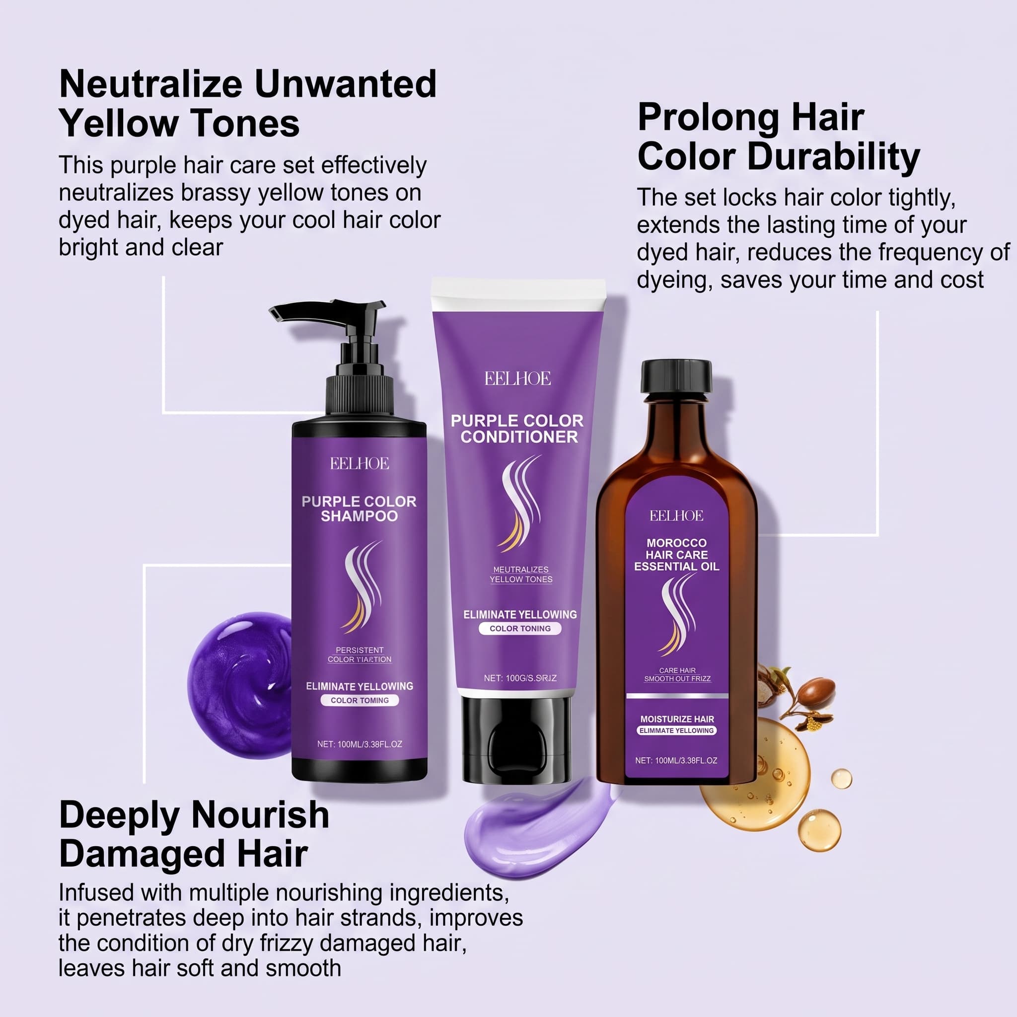 مجموعة شامبو بنفسجي مع بلسم وز - مراجعة Hair Care Hair Serum وسعره