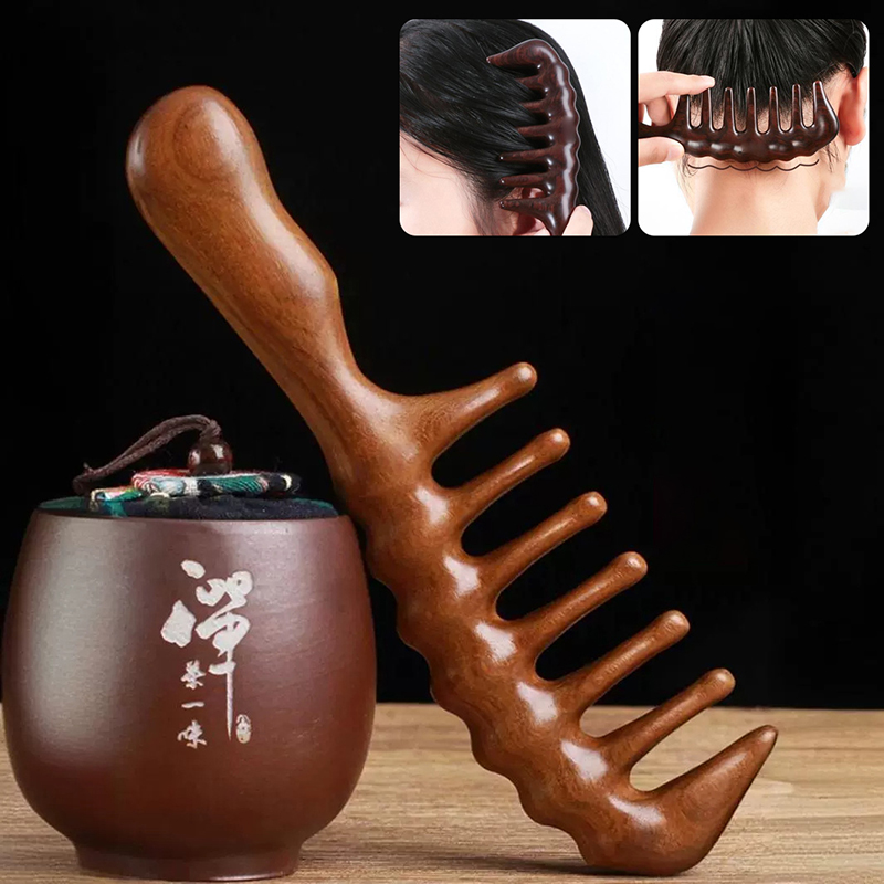أمشاط شعر من خشب الصندل الطبيع - مراجعة Hair Care Gift وسعره