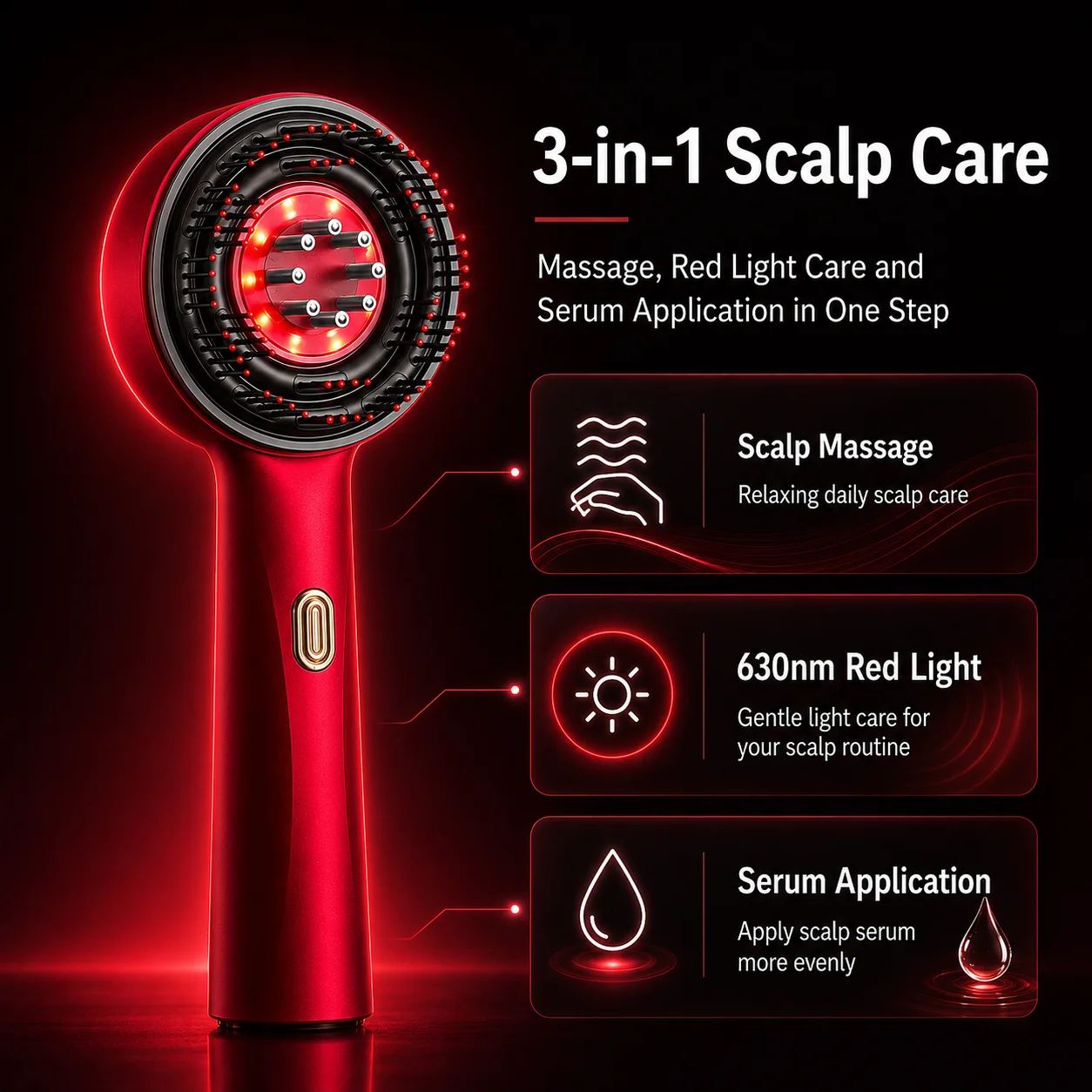مشط تدليك فروة الرأس بالضوء ال - مراجعة Hair Care Hair Serum وسعره