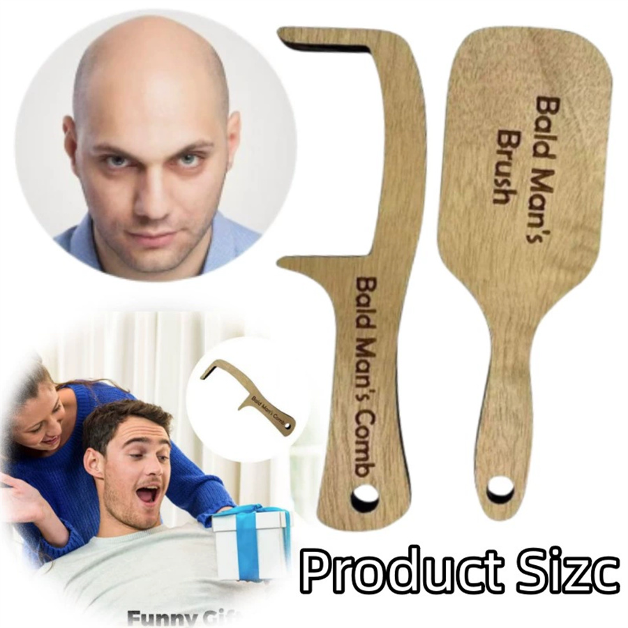 مشط خشبي للرجال الصلعاء، هدية  - مراجعة Hair Care Gift وسعره
