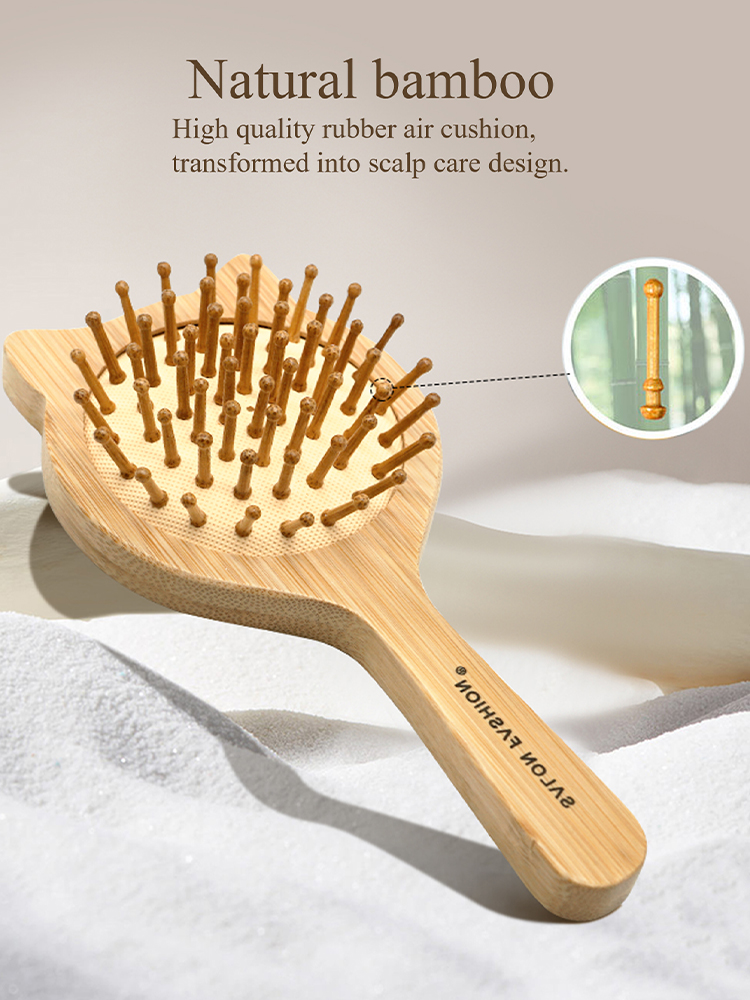 لطيف القط مشط خشبي الخيزران تد - مراجعة Bamboo Hair Brush وسعره